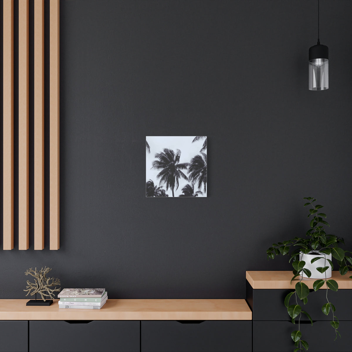 Black and White Palm Tree Canvas Wall Art 5